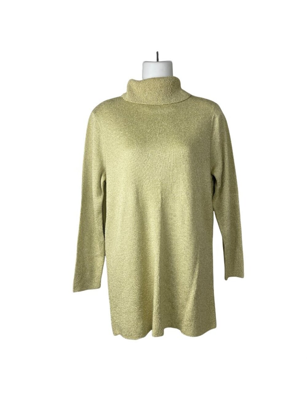 French Rags Womens Tunic Sweater Gold Size 1 Rayon Turtleneck Long Sleeve